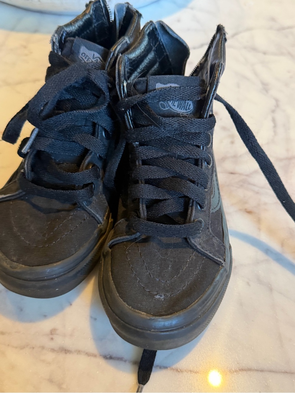 Vans Kids Black High-Top Canvas Skate Sneakers 11